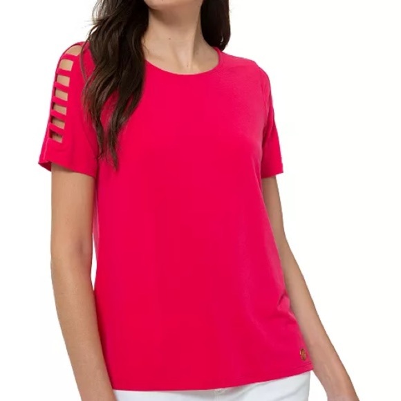 Michael Kors Tops - Michael Kors Pink Ladder Sleeve Blouse, Womens Medium